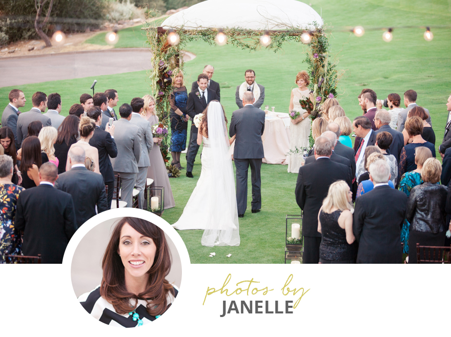 Outdoor ceremony with a softly draped chuppa