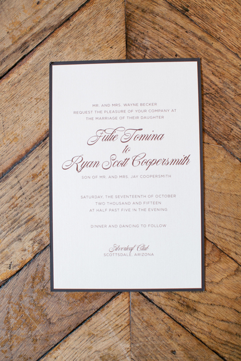 Elegant, modern wedding invitation