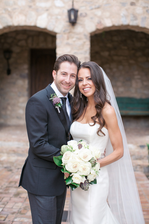 Smiling bride & groom on their wedding day. Silverleaf