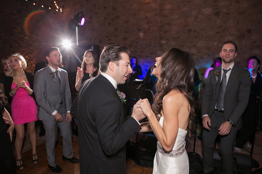 Fun and energetic dancing during the wedding reception