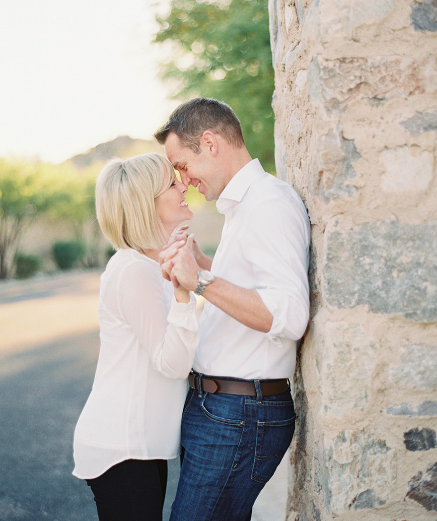 Adorable couple nose to nose in beautiful outdoor session!