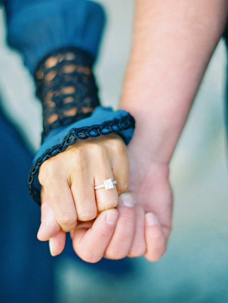 elegant Princess-cut diamond engagement ring