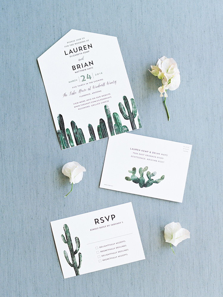 cactus-themed wedding invitations