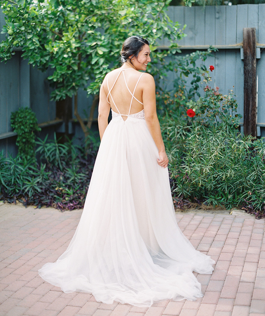 BHLDN gown with back detail