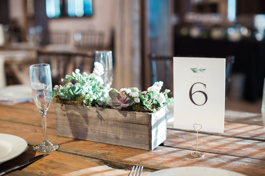 rustic wedding reception in the Lake House