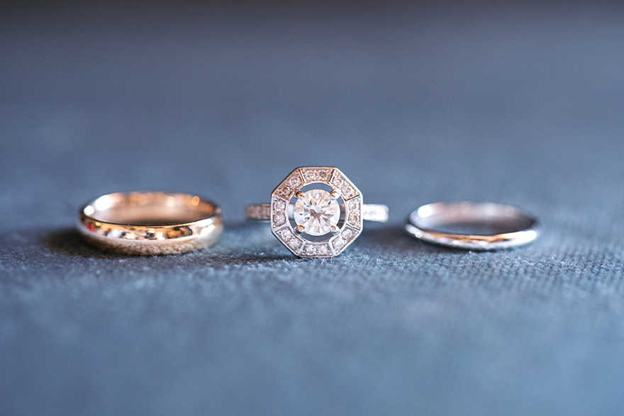 Unique art deco style engagement ring